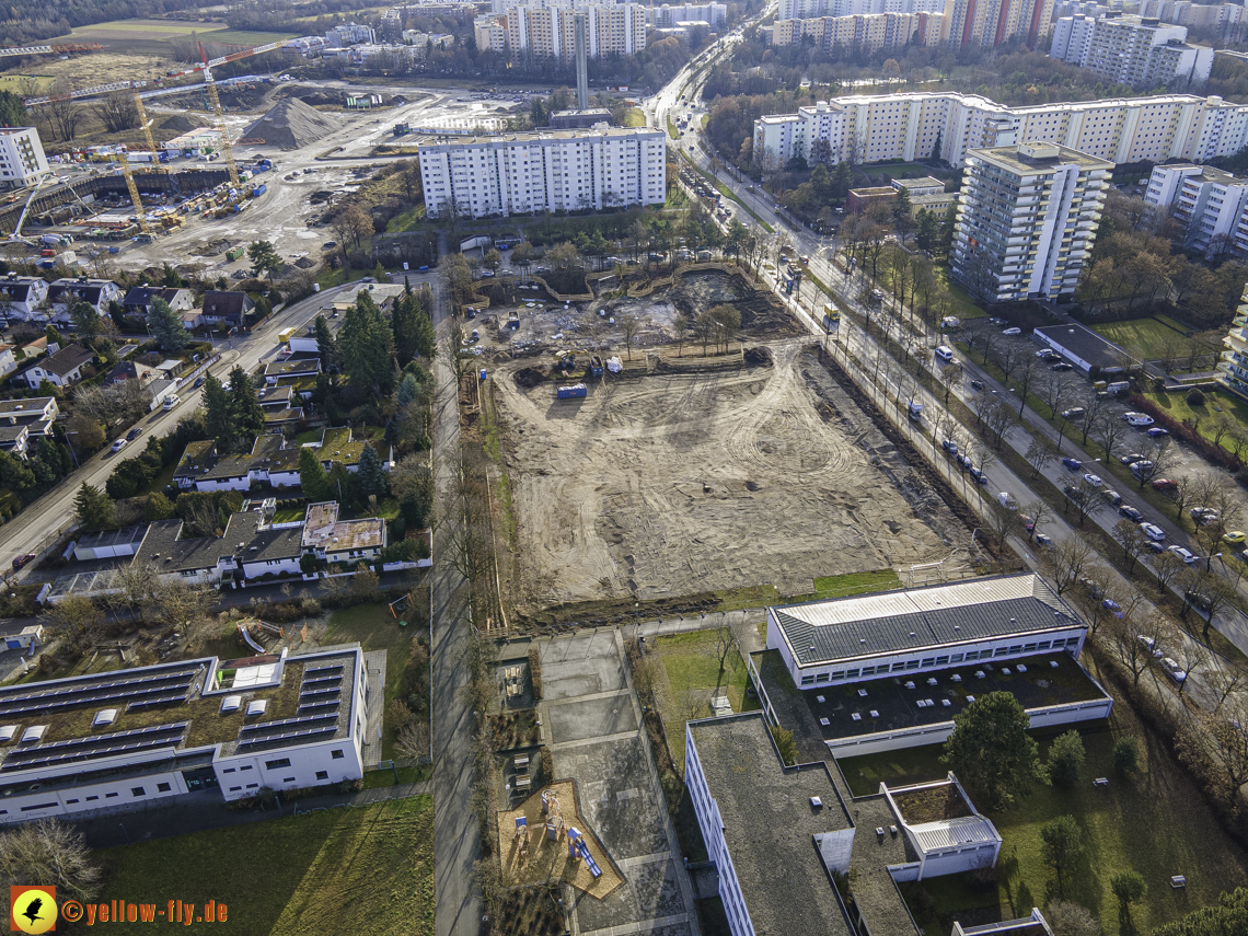 14.12.2020 - Baustelle zur Grundschule am Karl-Marx-Ring in Neuperlach