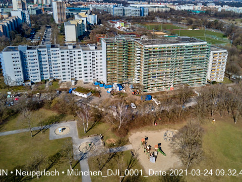 Grosse Fassadensanierung in der Wohnanalge am Annette-Kolb-Anger in Neuperlach