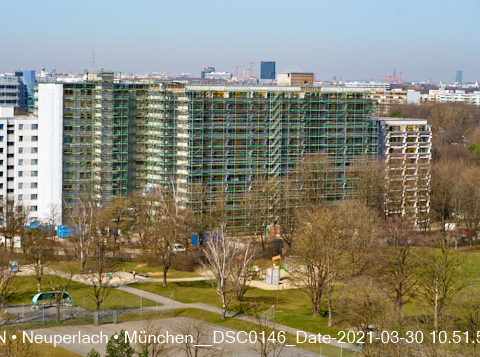 Grosse Fassadensanierung in der Wohnanalge am Annette-Kolb-Anger in Neuperlach