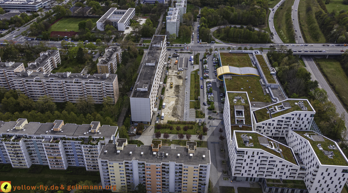 04.05.2021 - Plettzentrum mit Neubau Montessori Schule und Wohnring Neuperlach