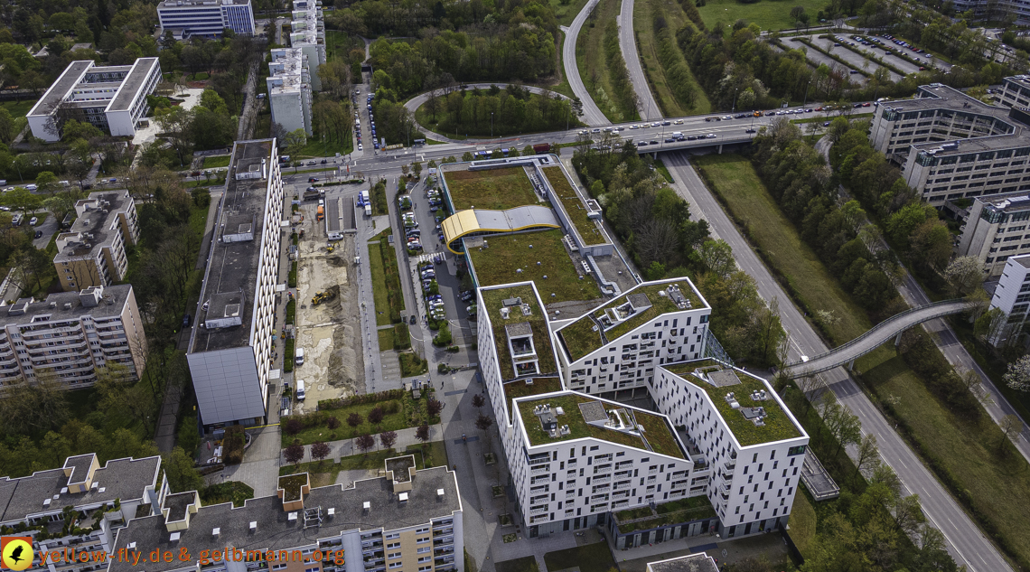 04.05.2021 - Plettzentrum mit Neubau Montessori Schule und Wohnring Neuperlach