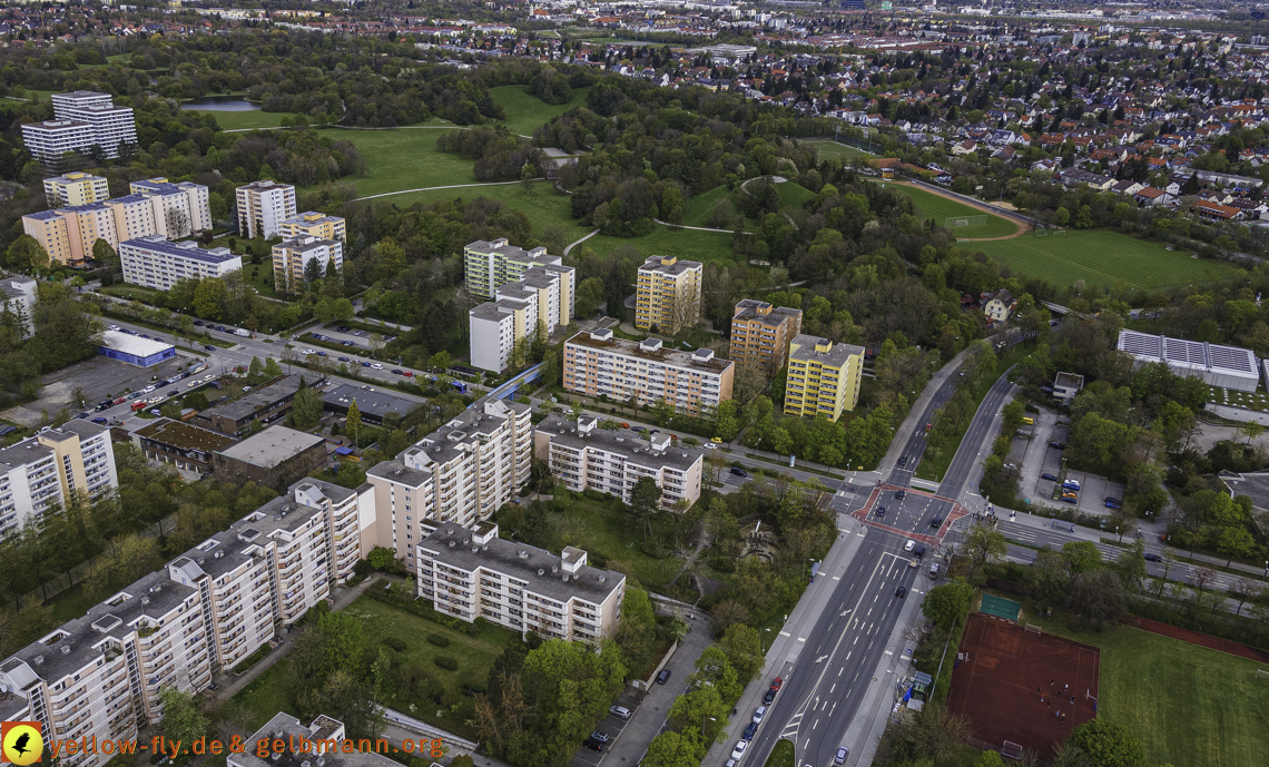 04.05.2021 - Plettzentrum mit Neubau Montessori Schule und Wohnring Neuperlach
