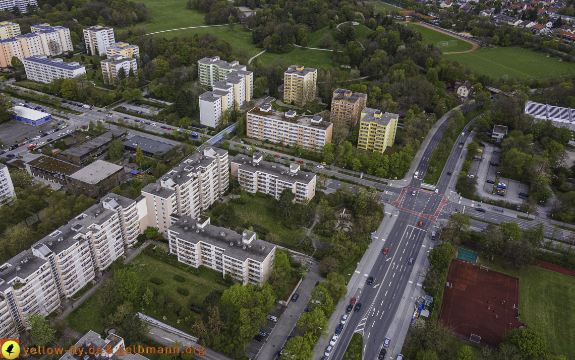 04.05.2021 - Plettzentrum mit Neubau Montessori Schule und Wohnring Neuperlach