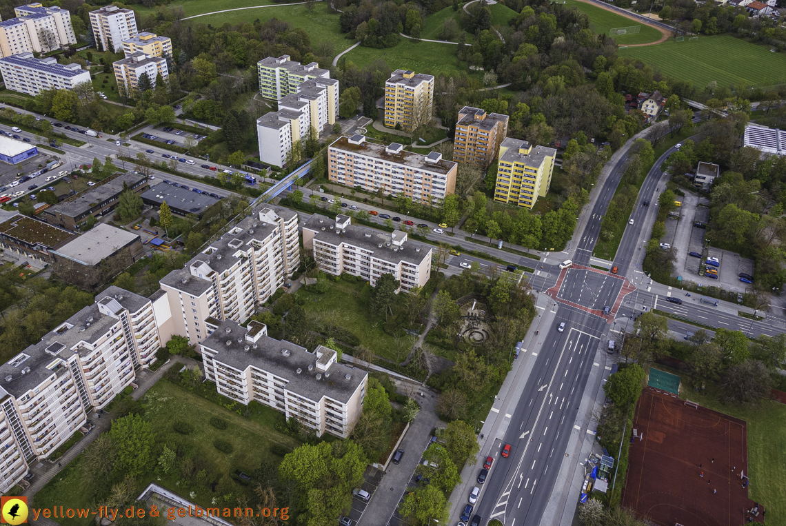 04.05.2021 - Plettzentrum mit Neubau Montessori Schule und Wohnring Neuperlach