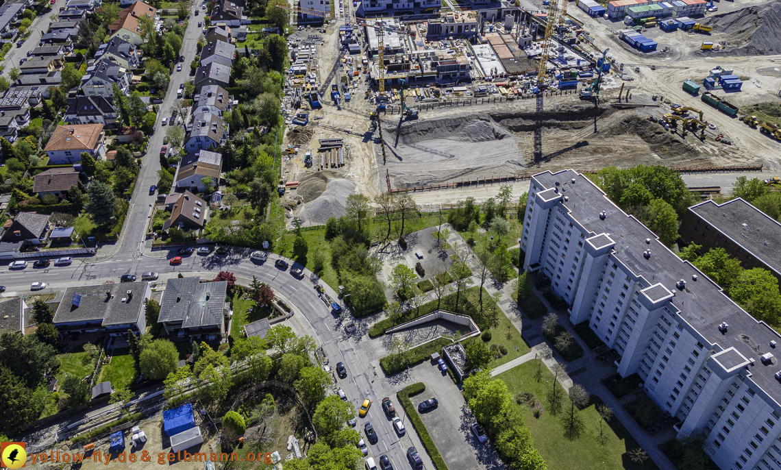 09.05.2021 - Baustelle Alexisquartier und Hugo-LAng-Bogen und Niederalmstrasse in Neuperlach