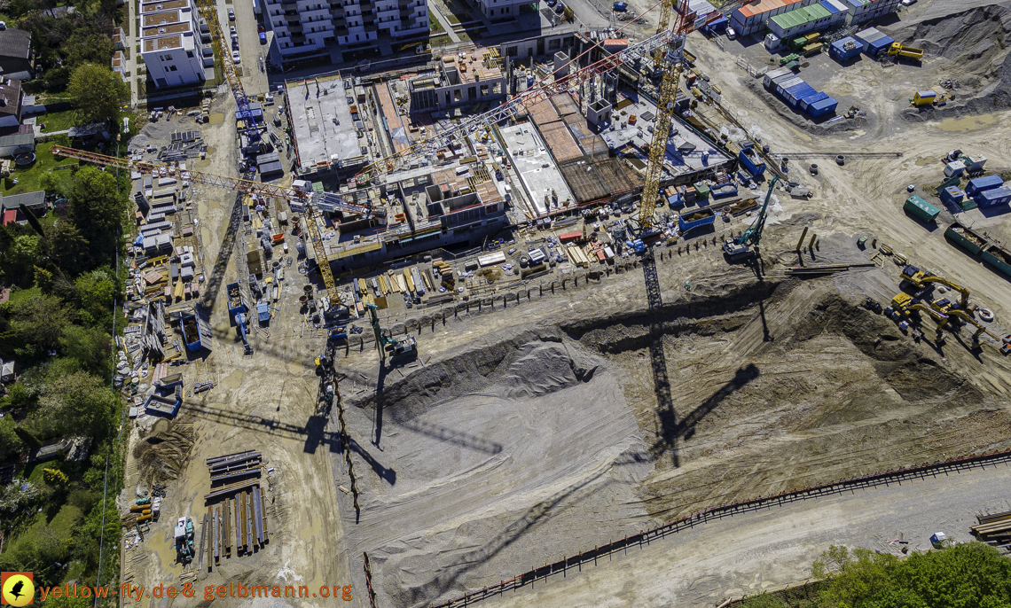 09.05.2021 - Baustelle Alexisquartier und Hugo-LAng-Bogen und Niederalmstrasse in Neuperlach