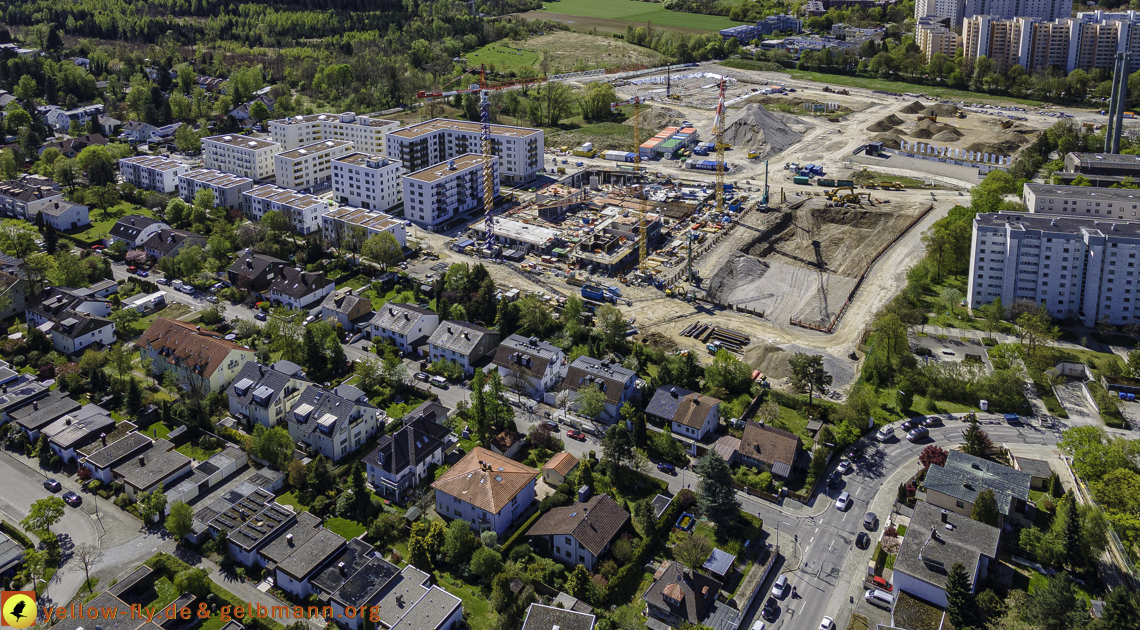 09.05.2021 - Baustelle Alexisquartier und Hugo-LAng-Bogen und Niederalmstrasse in Neuperlach