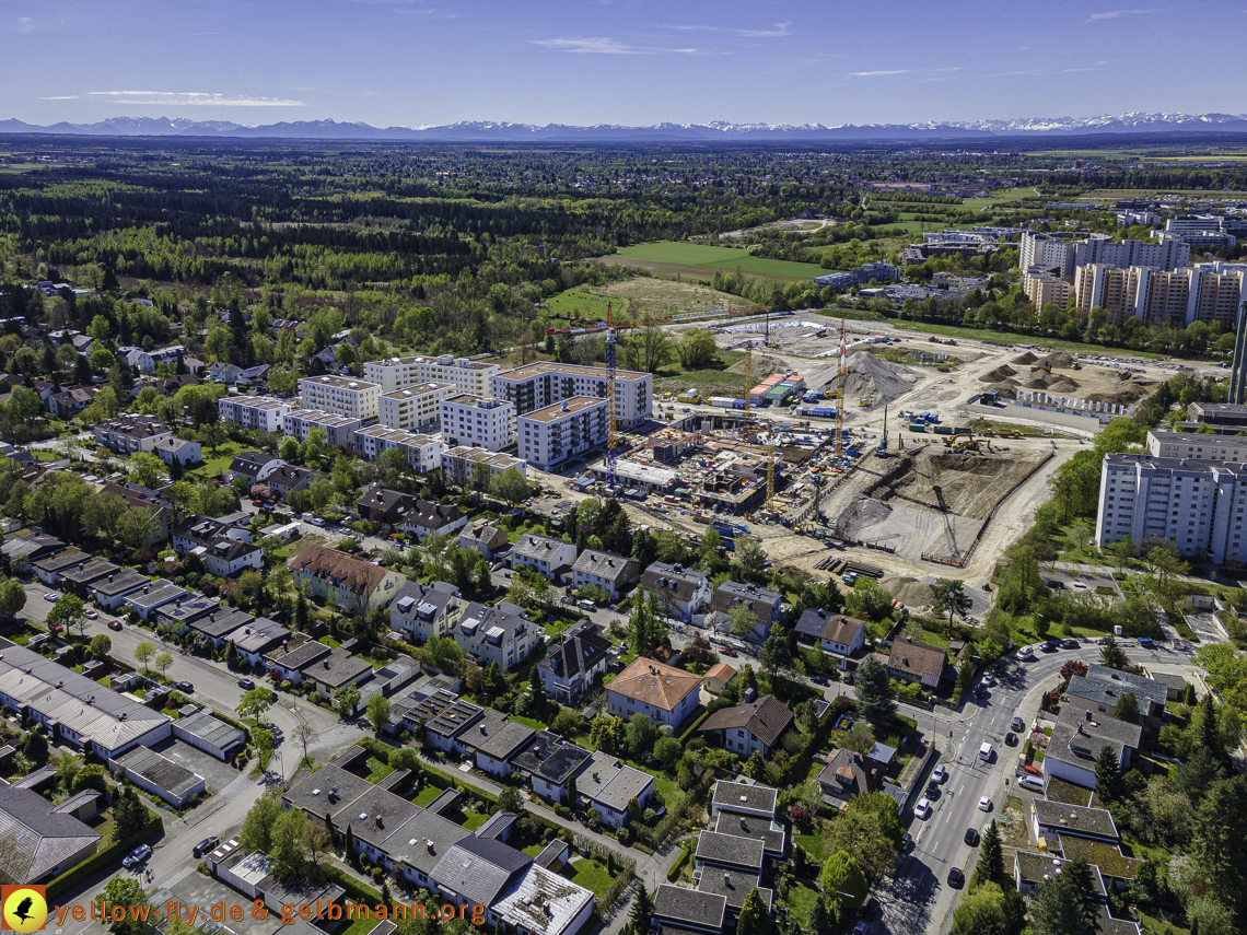 09.05.2021 - Baustelle Alexisquartier und Hugo-LAng-Bogen und Niederalmstrasse in Neuperlach