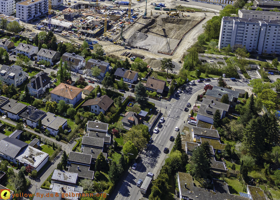 09.05.2021 - Baustelle Alexisquartier und Hugo-LAng-Bogen und Niederalmstrasse in Neuperlach