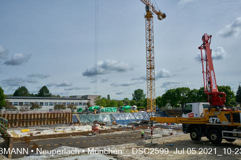 05.07.2021 - neuperlach.org.gelbmann.org zeigt aktuelle Baustellenfotos von der Grundschule am Karl-Marx-Ring in Neuperlach