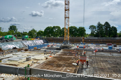 05.07.2021 - neuperlach.org.gelbmann.org zeigt aktuelle Baustellenfotos von der Grundschule am Karl-Marx-Ring in Neuperlach