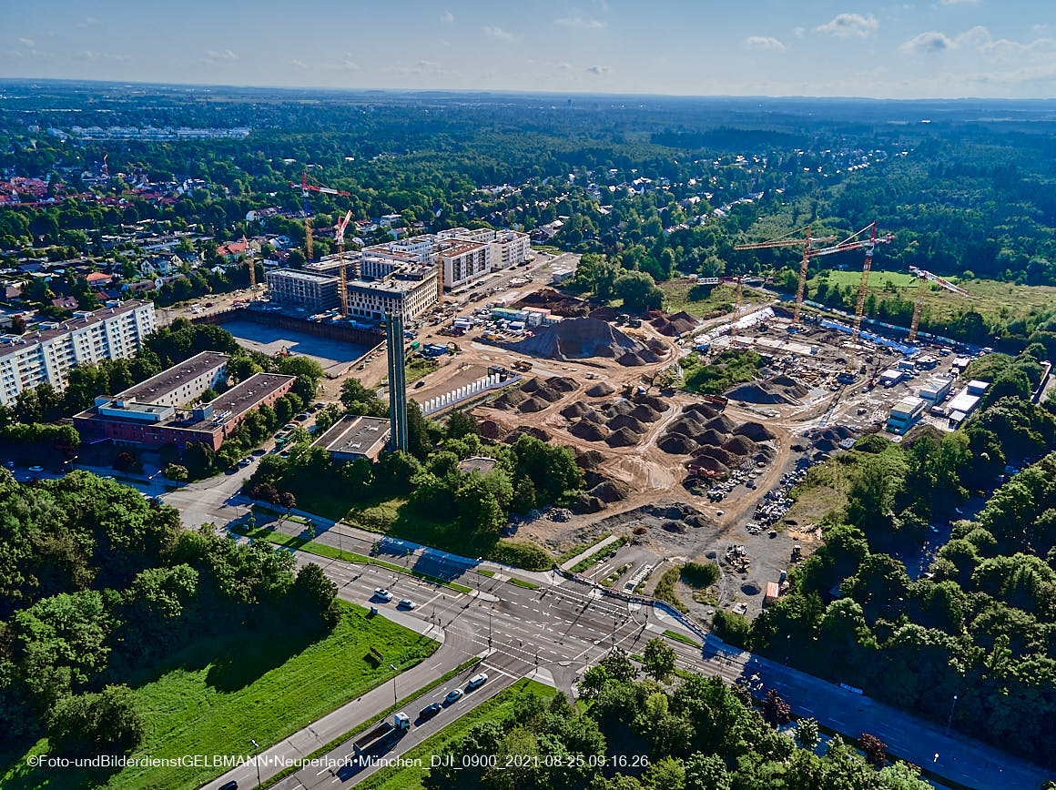25.08.2020 - Luftaufnahmen vom Alexisquartier in Neuperlach in nördlicher Richtung