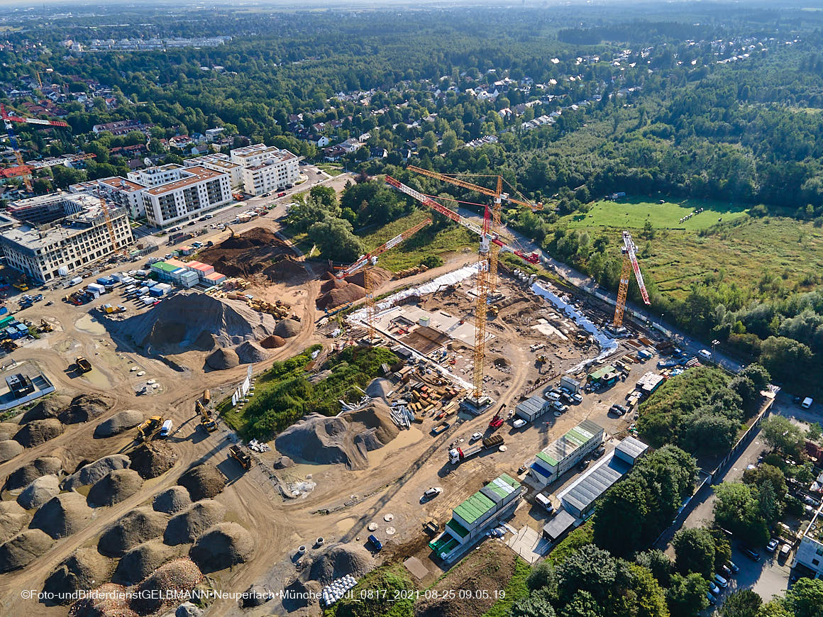 25.08.2020 - Luftaufnahmen von der Baustelle PandionVerde in Neuperlach