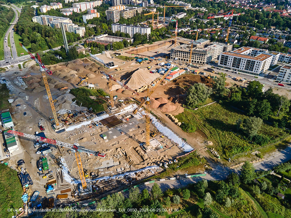 25.08.2020 - Luftaufnahmen von der Baustelle PandionVerde in Neuperlach