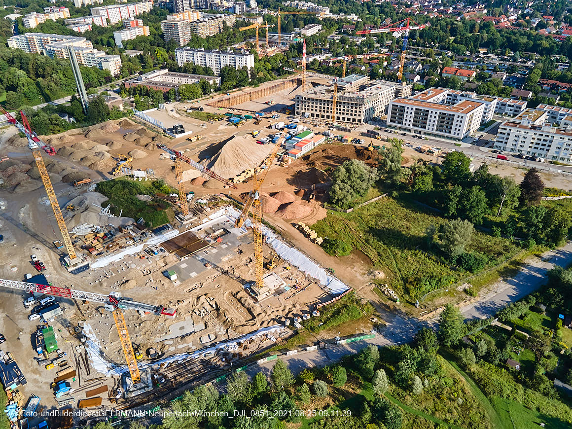 25.08.2020 - Luftaufnahmen von der Baustelle PandionVerde in Neuperlach