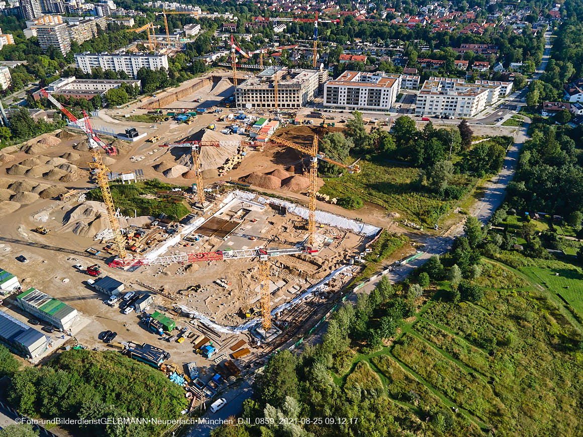 25.08.2020 - Luftaufnahmen von der Baustelle PandionVerde in Neuperlach