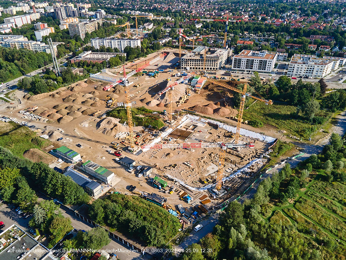 25.08.2020 - Luftaufnahmen von der Baustelle PandionVerde in Neuperlach