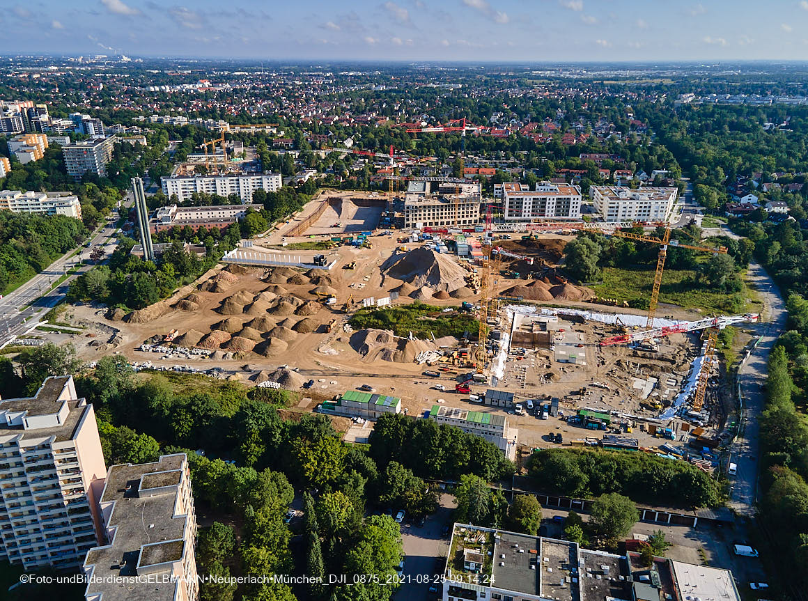 25.08.2020 - Luftaufnahmen von der Baustelle PandionVerde in Neuperlach