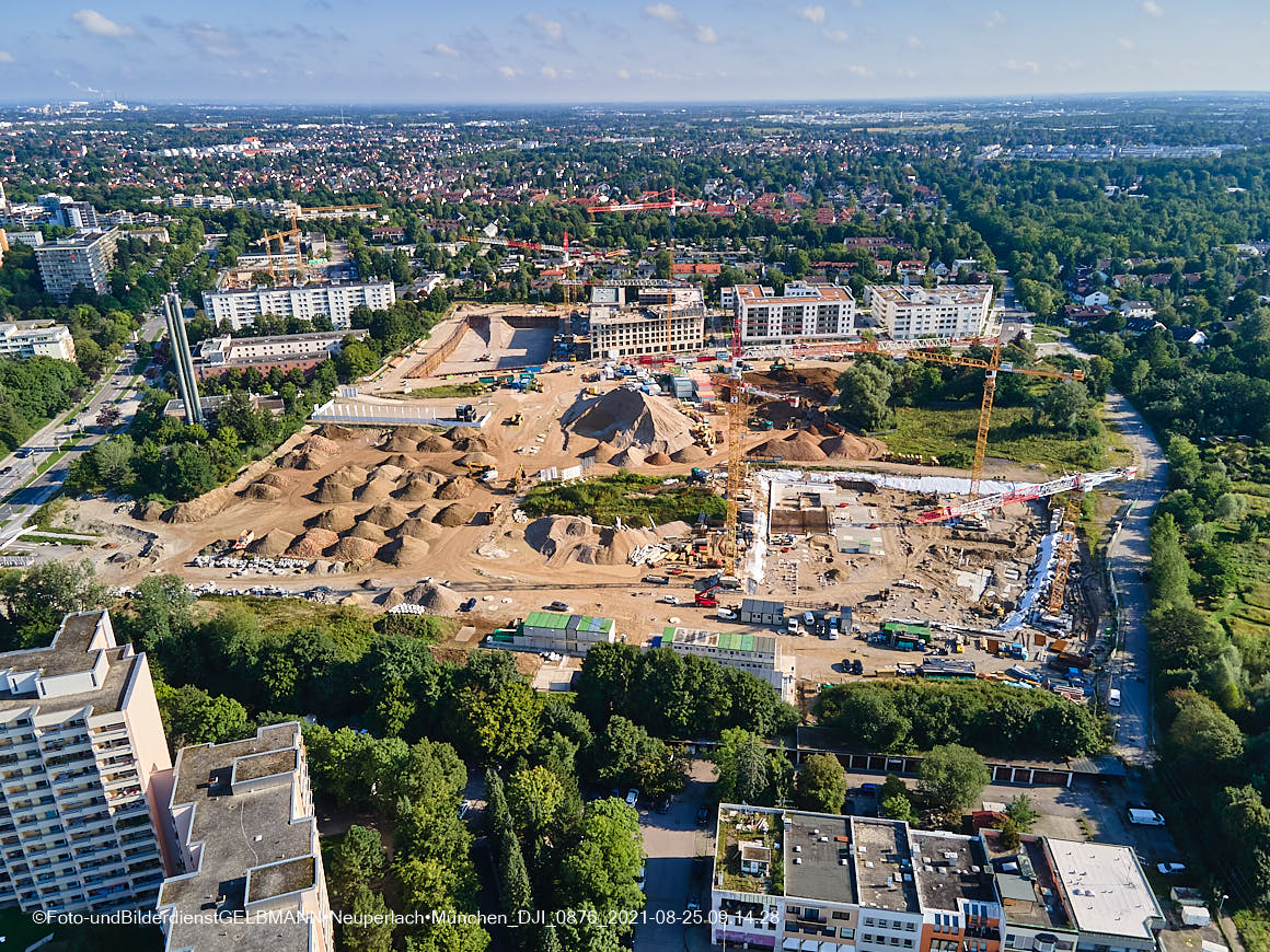 25.08.2020 - Luftaufnahmen von der Baustelle PandionVerde in Neuperlach