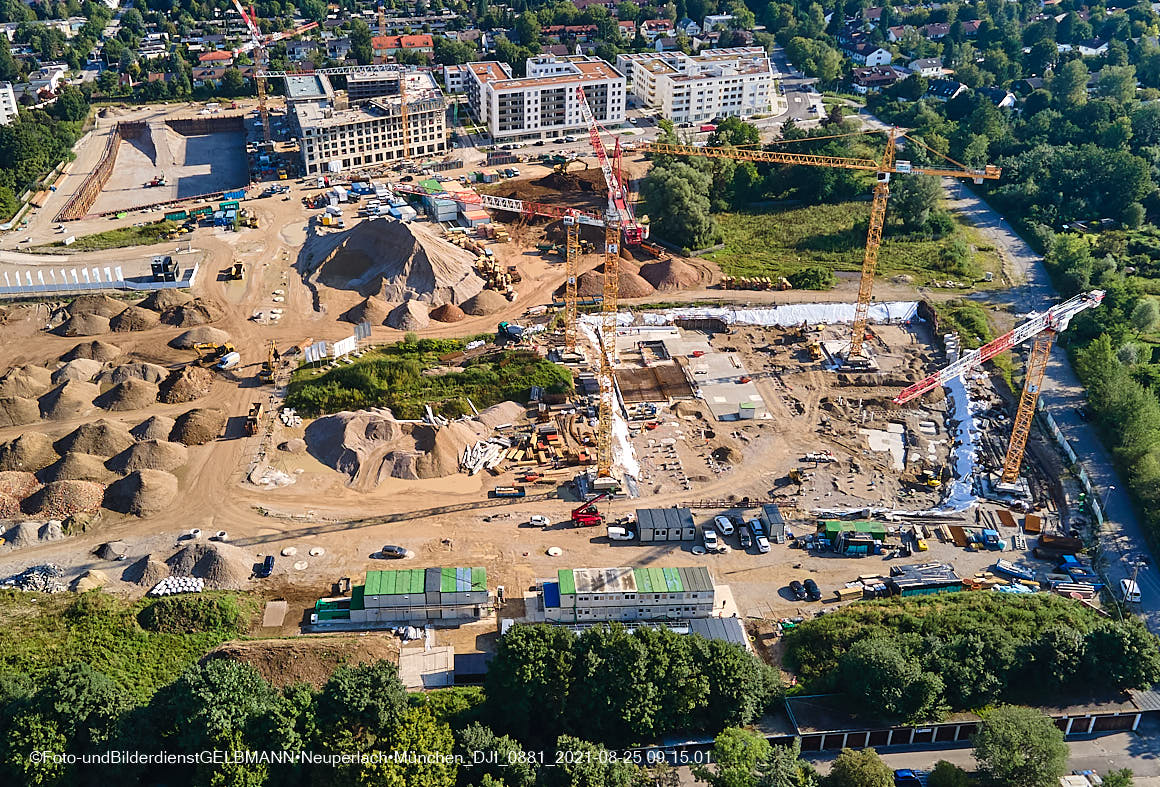 25.08.2020 - Luftaufnahmen von der Baustelle PandionVerde in Neuperlach