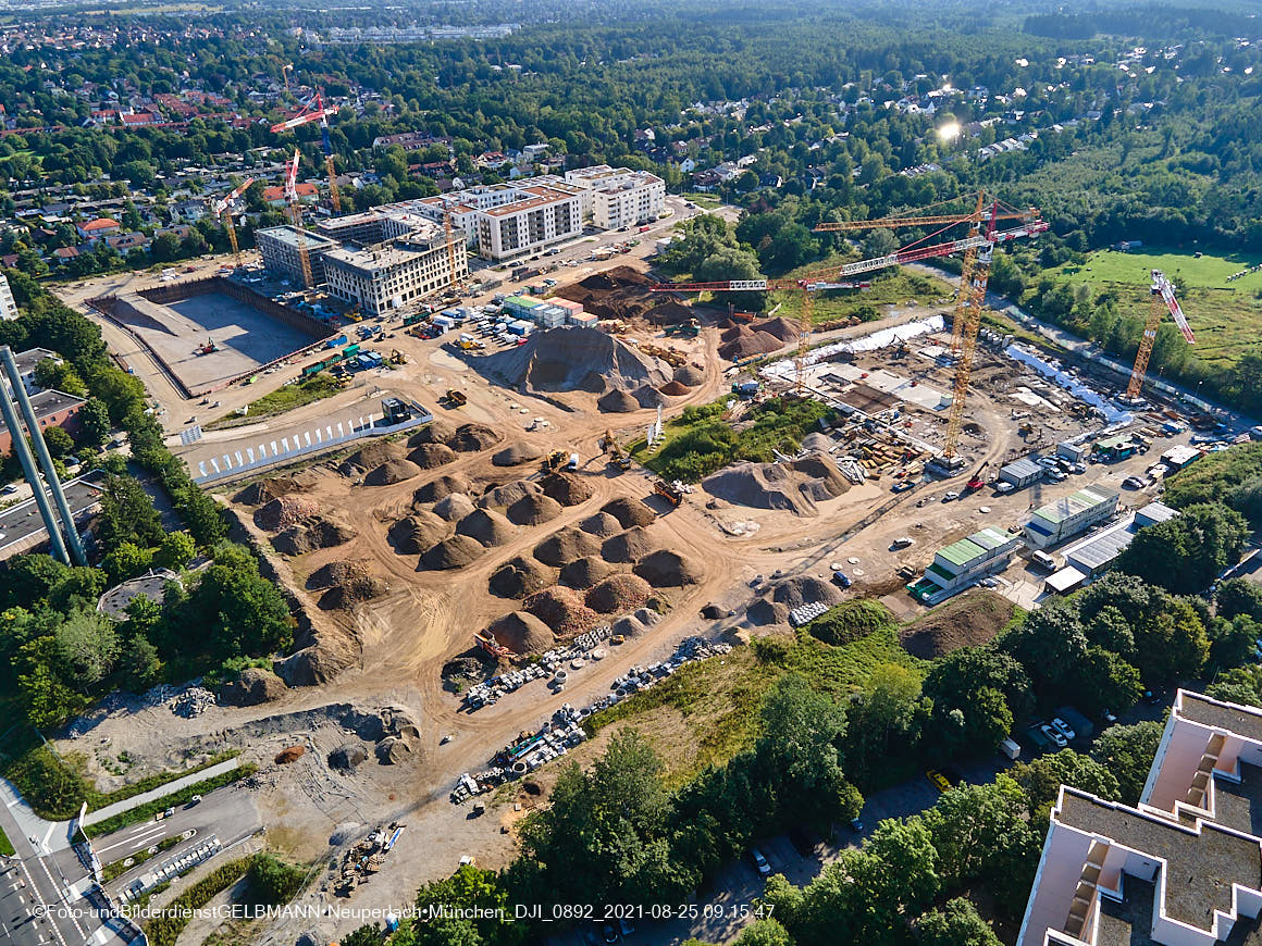 25.08.2020 - Luftaufnahmen von der Baustelle PandionVerde in Neuperlach