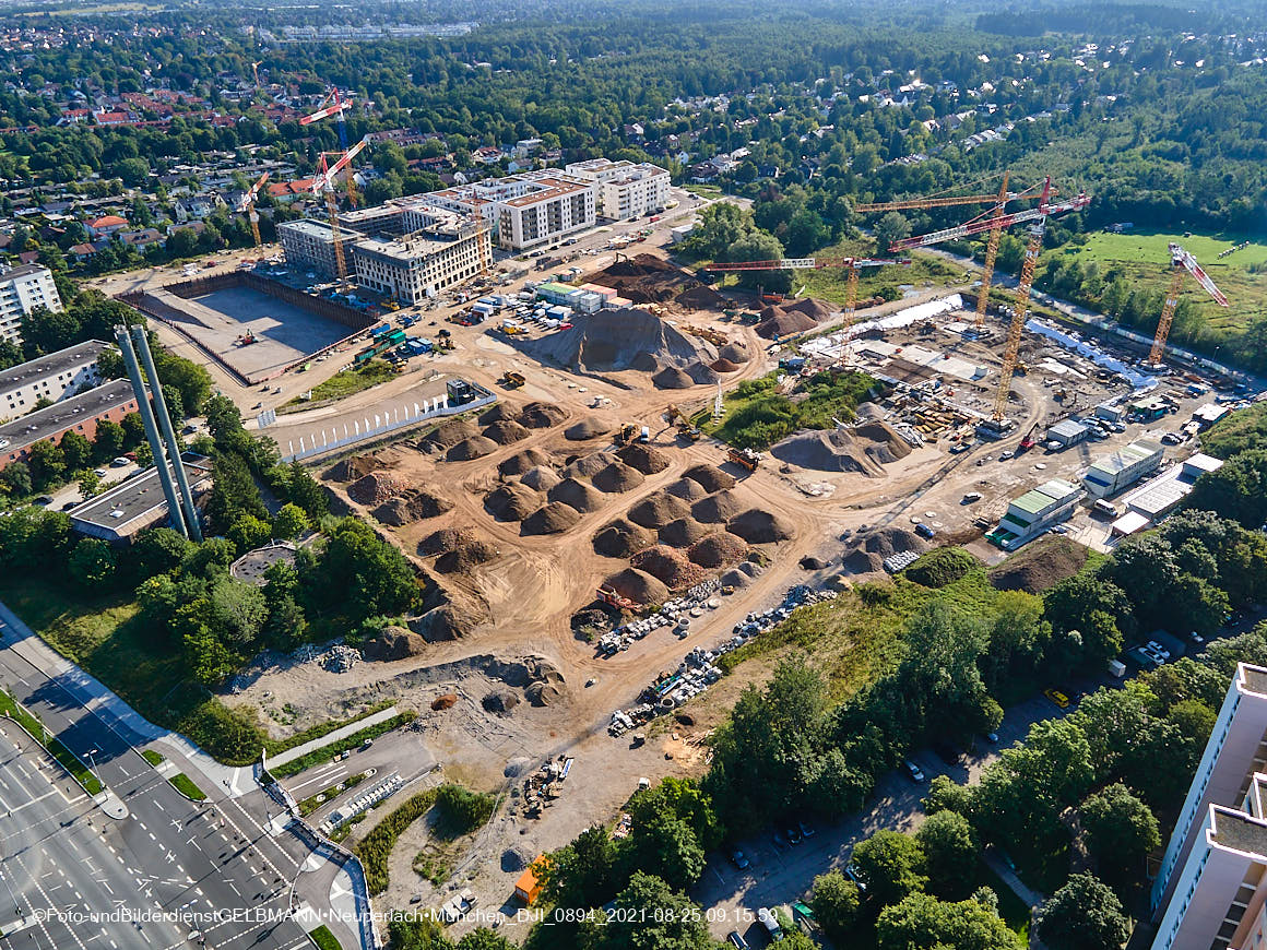 25.08.2020 - Luftaufnahmen von der Baustelle PandionVerde in Neuperlach