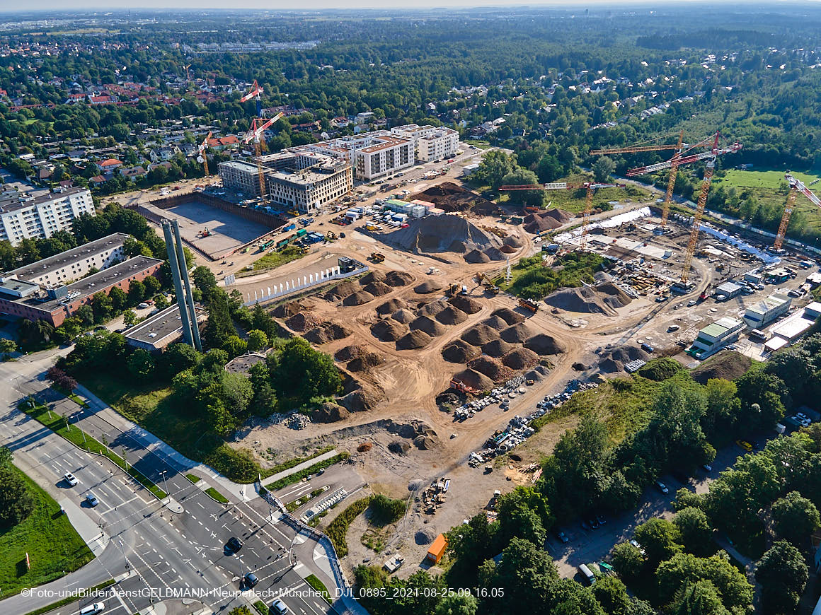 25.08.2020 - Luftaufnahmen von der Baustelle PandionVerde in Neuperlach