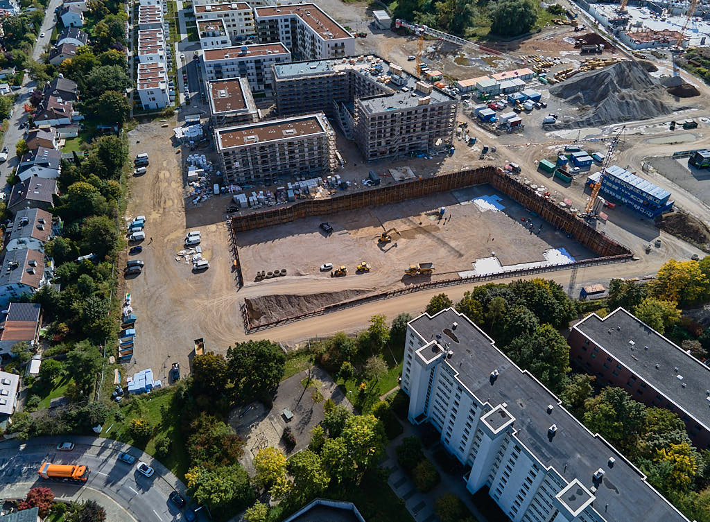 01.10.2021 - Groß-Baustelle Alexisquartier in München Neuperlach