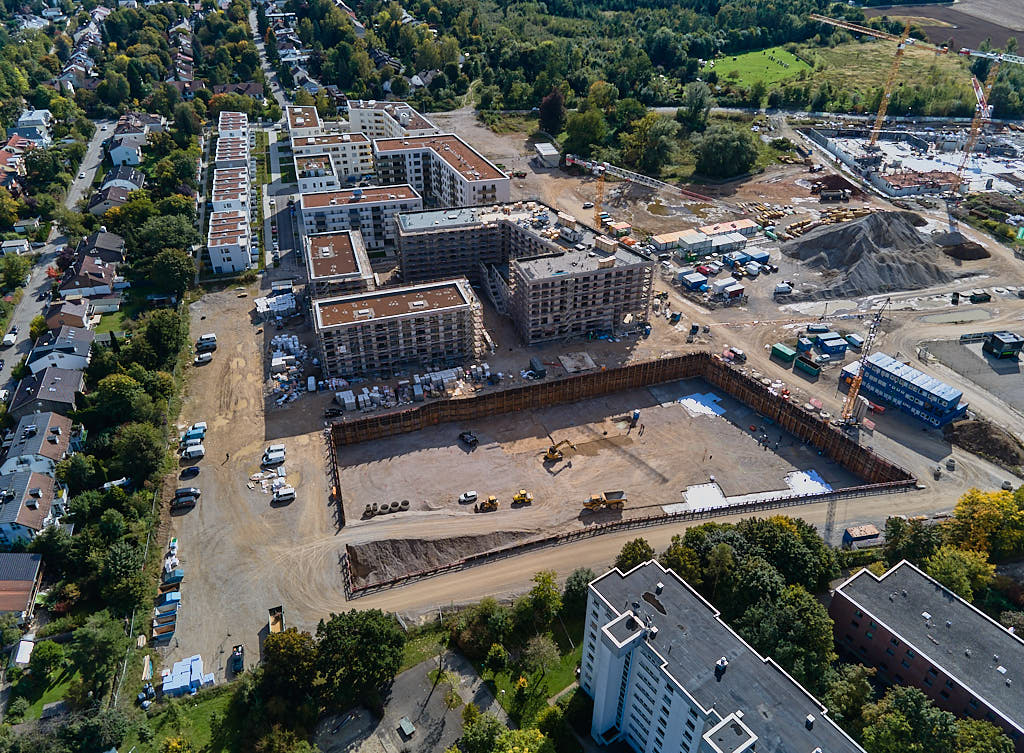 01.10.2021 - Groß-Baustelle Alexisquartier in München Neuperlach