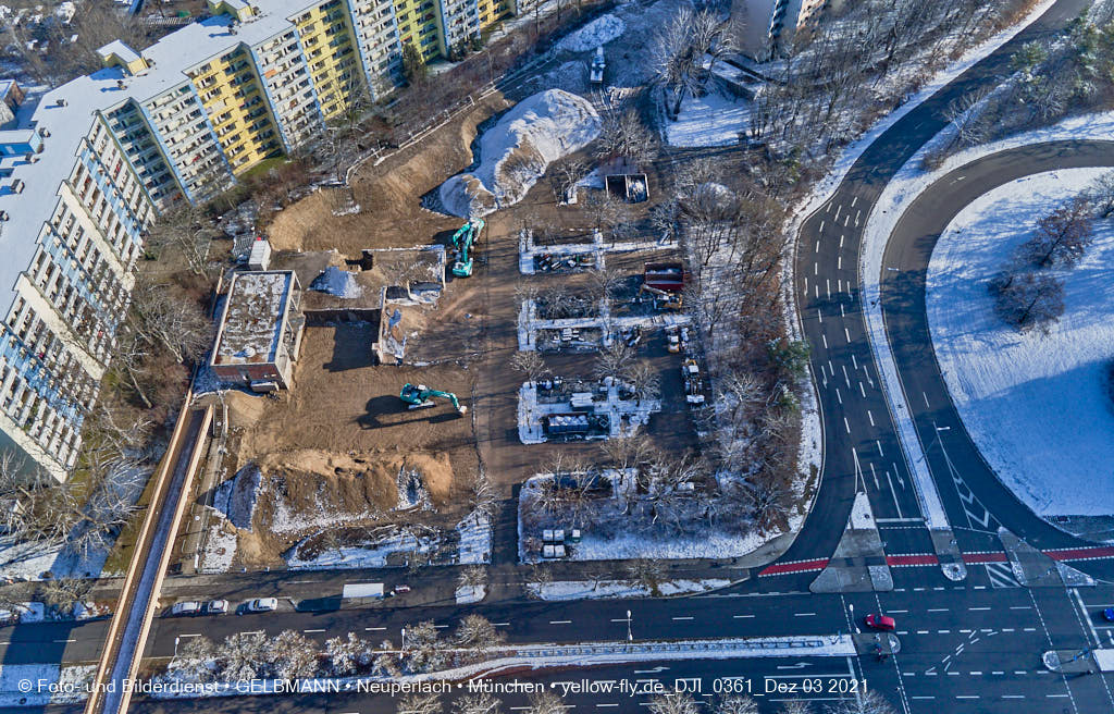 03.12.2021 -Copteraufnahmen vom Abriss des Quiddezentrums in Neuperlach