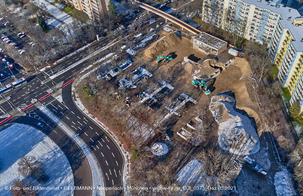 03.12.2021 -Copteraufnahmen vom Abriss des Quiddezentrums in Neuperlach