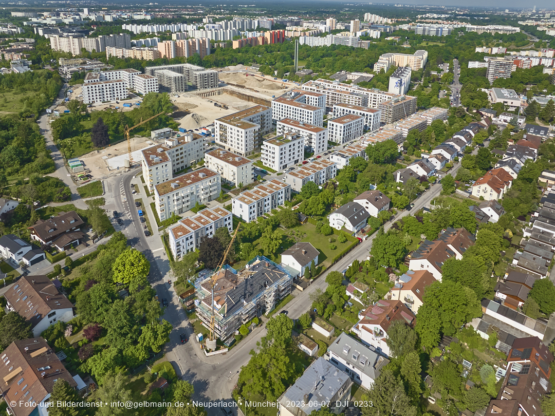 07.06.2023 - Aktuelle Luftbilder aus dem Alexisquartier und Pandion Verde in Neuperlach in München