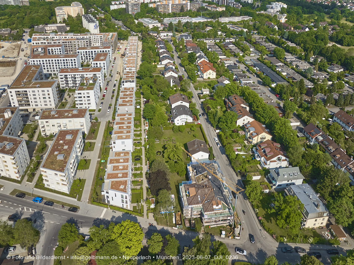 07.06.2023 - Aktuelle Luftbilder aus dem Alexisquartier und Pandion Verde in Neuperlach in München