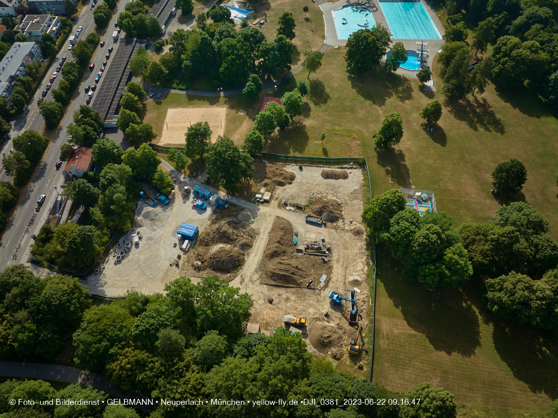 22.06.2023 - Baustelle Geothermie im Michaelibad in Berg am Laim und Neuperlach