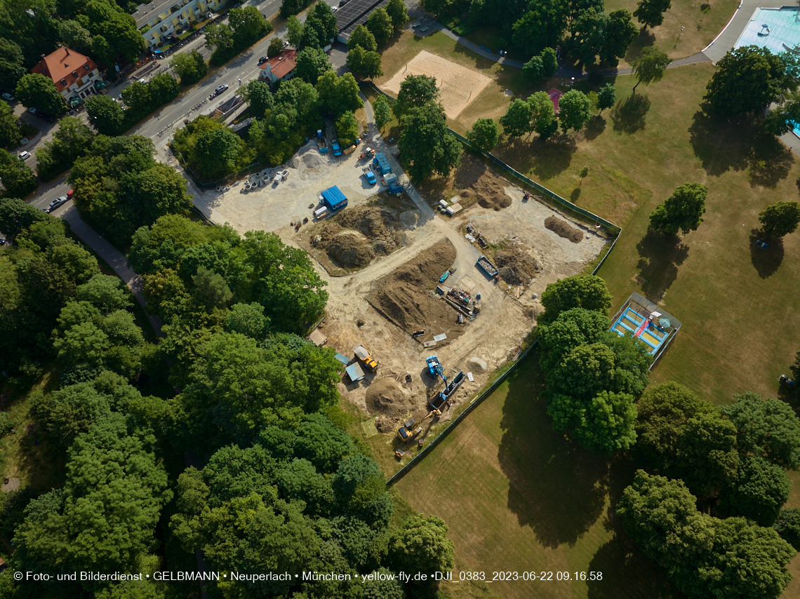 22.06.2023 - Baustelle Geothermie im Michaelibad in Berg am Laim und Neuperlach