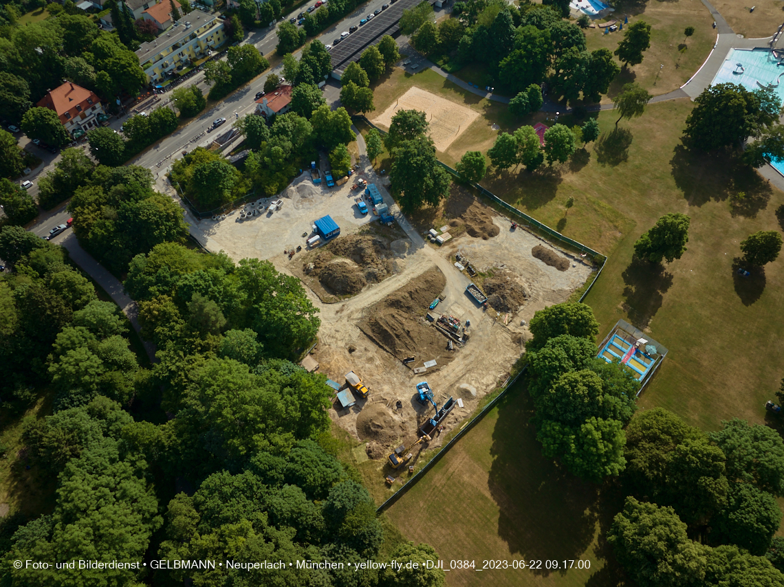 22.06.2023 - Baustelle Geothermie im Michaelibad in Berg am Laim und Neuperlach