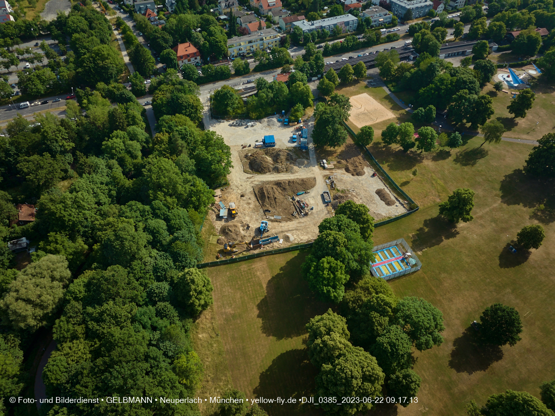 22.06.2023 - Baustelle Geothermie im Michaelibad in Berg am Laim und Neuperlach