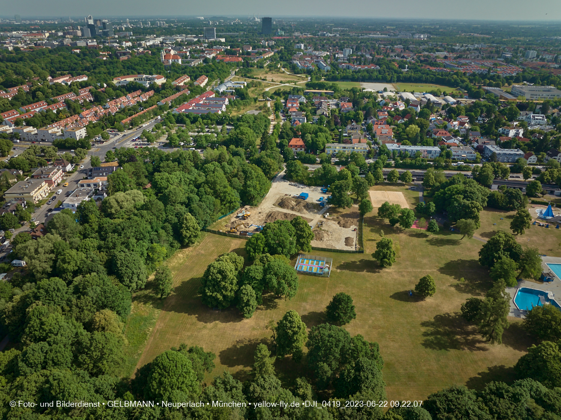 22.06.2023 - Baustelle Geothermie im Michaelibad in Berg am Laim und Neuperlach