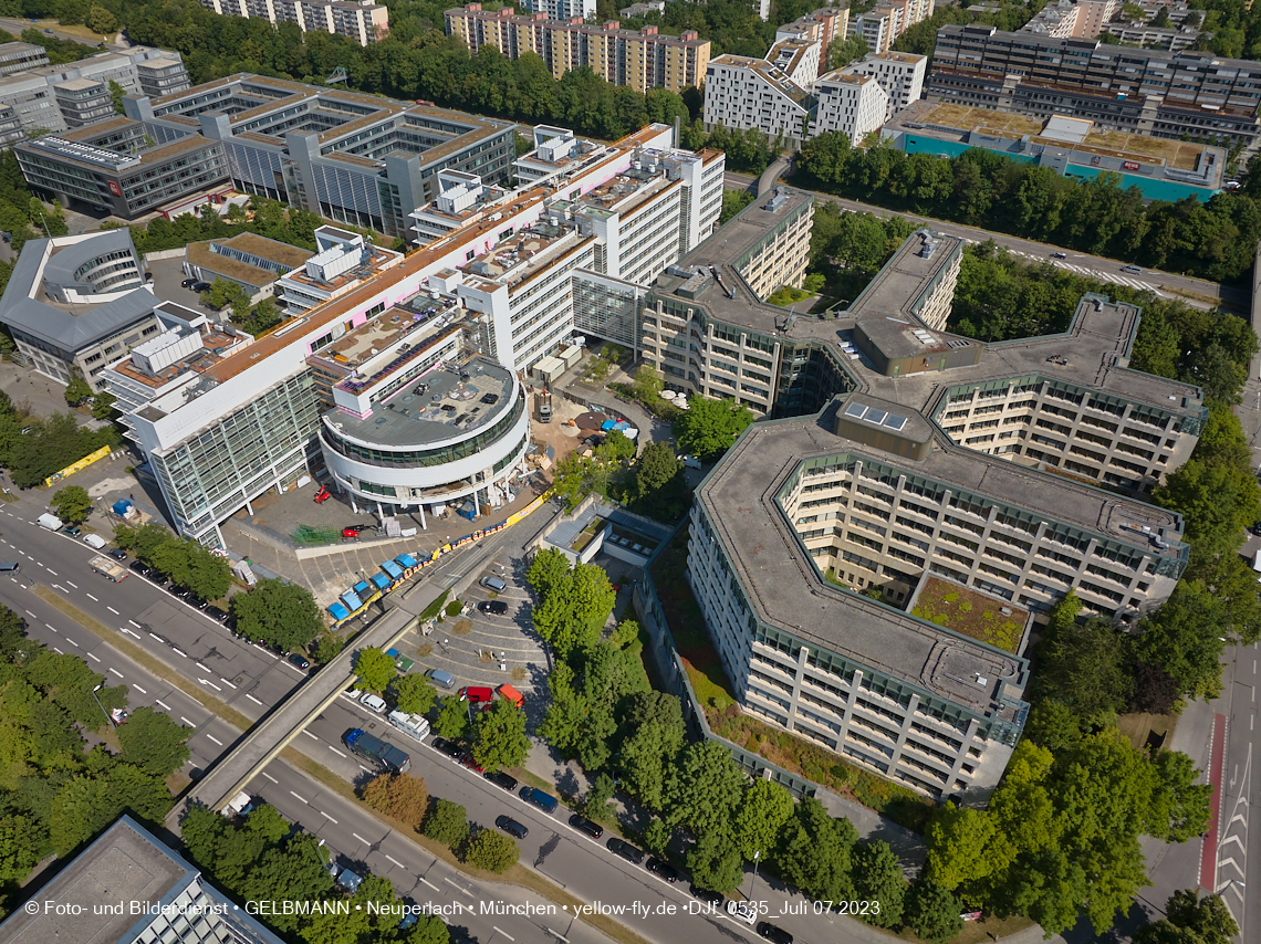 07.07.2023 - Wohnring Neuperlach mit ehemaliger Allianz und Vereinte und Umgebung