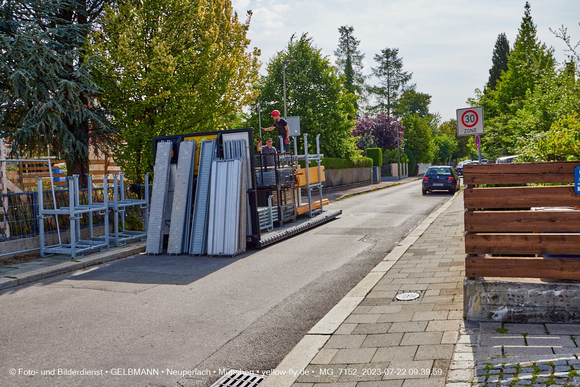 22.07.2023 - die Baustelle Nideralmstraße 16 in Neuperlach