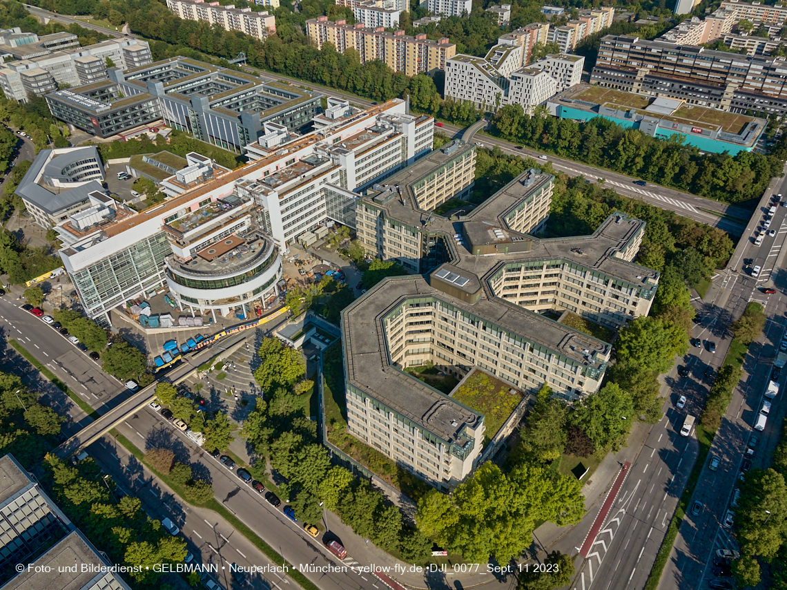 11.09.2023 - Der Wohnring und das ehemalige Allianzgebäude in Neuperlach