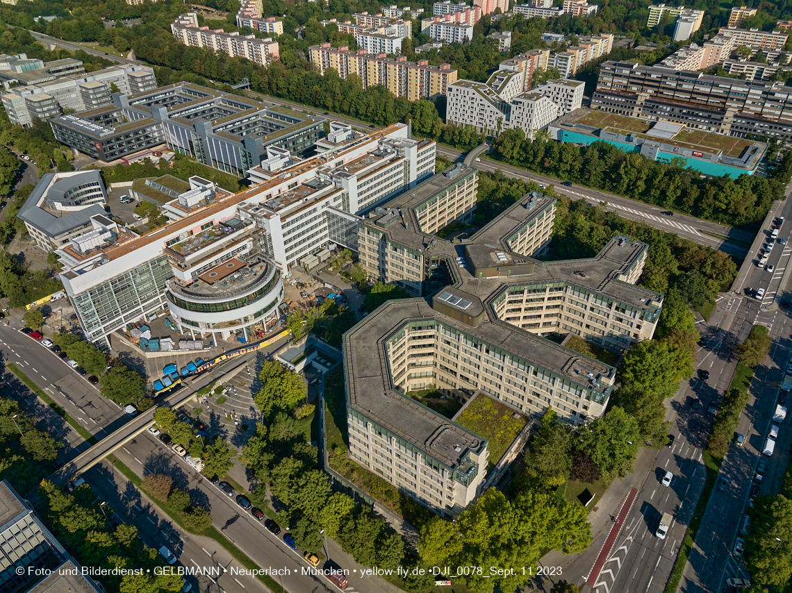 11.09.2023 - Der Wohnring und das ehemalige Allianzgebäude in Neuperlach