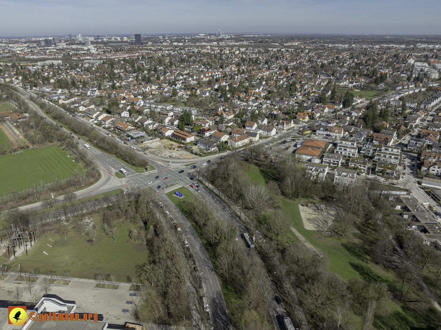 20.03.2024 - Luftbilder der Baustelle MONACO an der Heinrich-Wieland/Ecke Corinthstrasse in Neuperlach