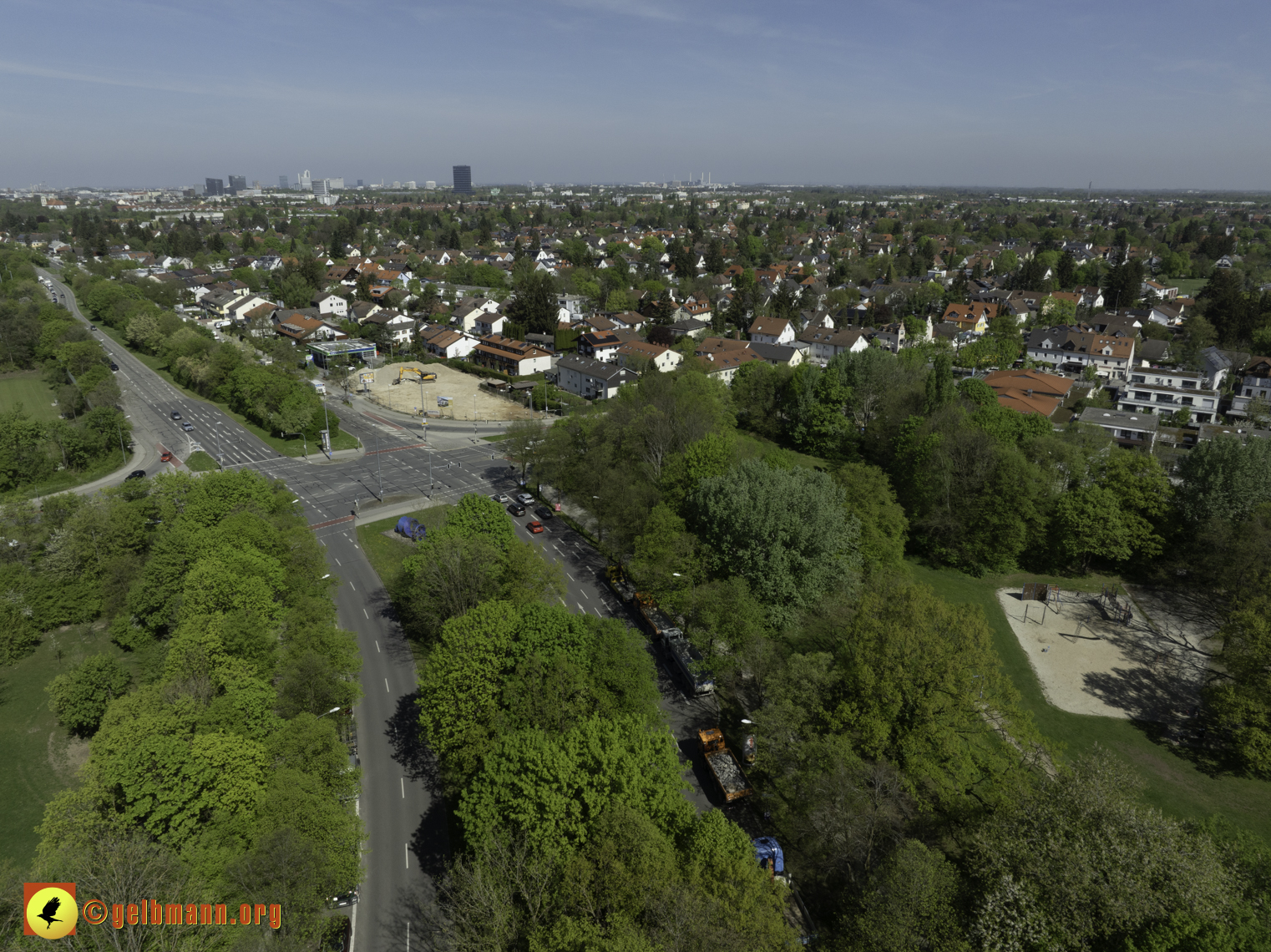 13.04.2024 - Luftbilder der Baustelle MONACO an der Heinrich-Wieland/Ecke Corinthstrasse in Neuperlach