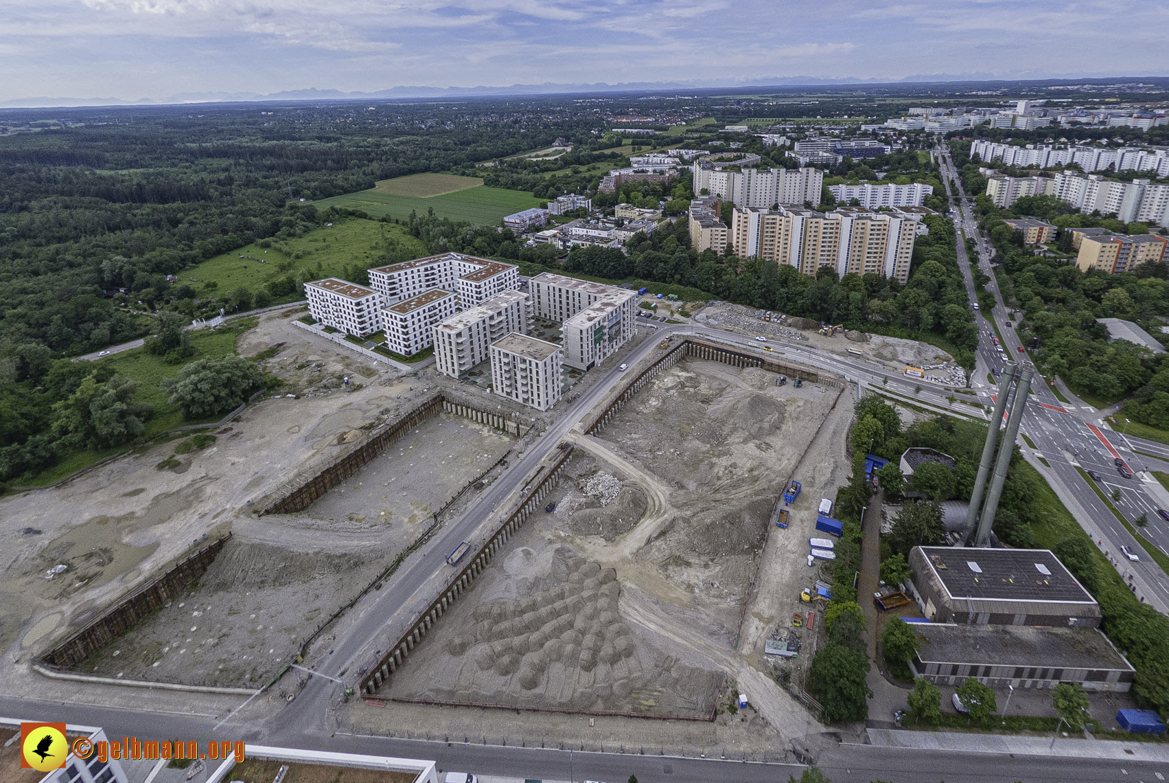 06.06.2024 - Luftbilder der Baustelle Alexisquartier und Pandion Verde in Neuperlach