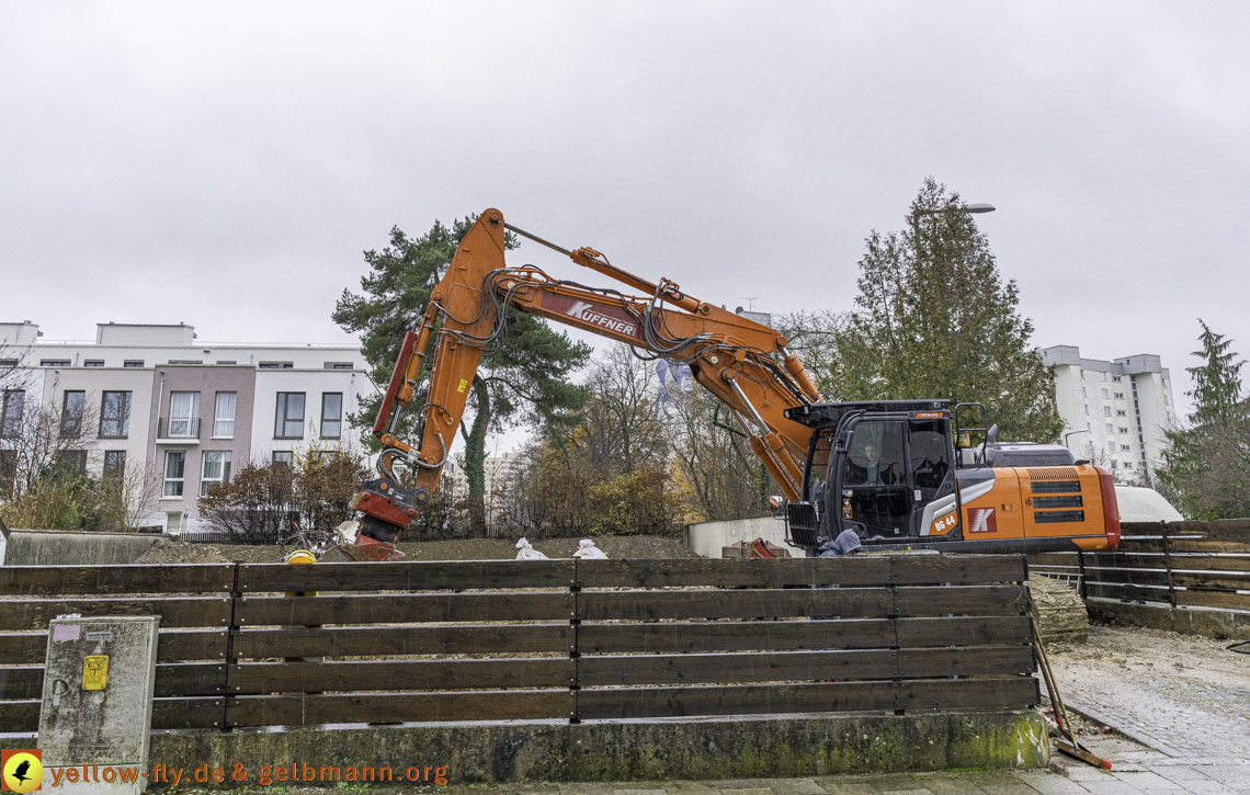 28.11.2024 - Baustelle in der Niederalmstraße Ecke Hugo-Lang-Bogen in Neuperlach