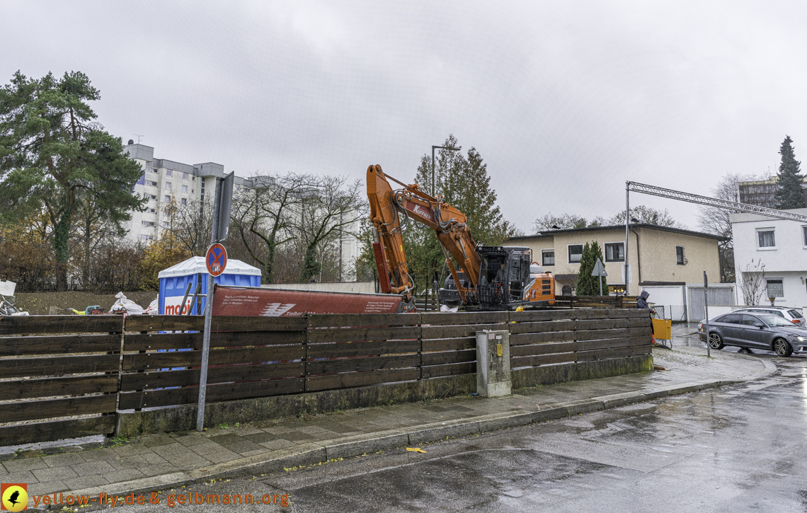 28.11.2024 - Baustelle in der Niederalmstraße Ecke Hugo-Lang-Bogen in Neuperlach