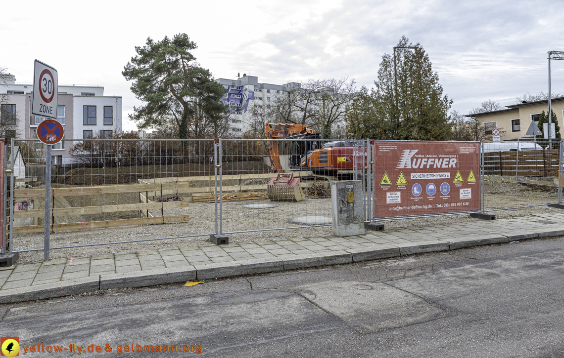 07.12.2024 - Baustelle in der Niederalmstraße Ecke Hugo-Lang-Bogen in Neuperlach