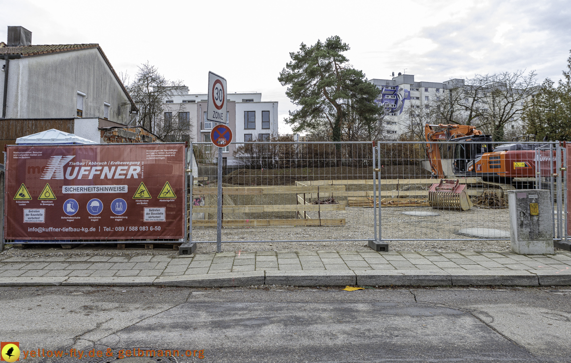 07.12.2024 - Baustelle in der Niederalmstraße Ecke Hugo-Lang-Bogen in Neuperlach