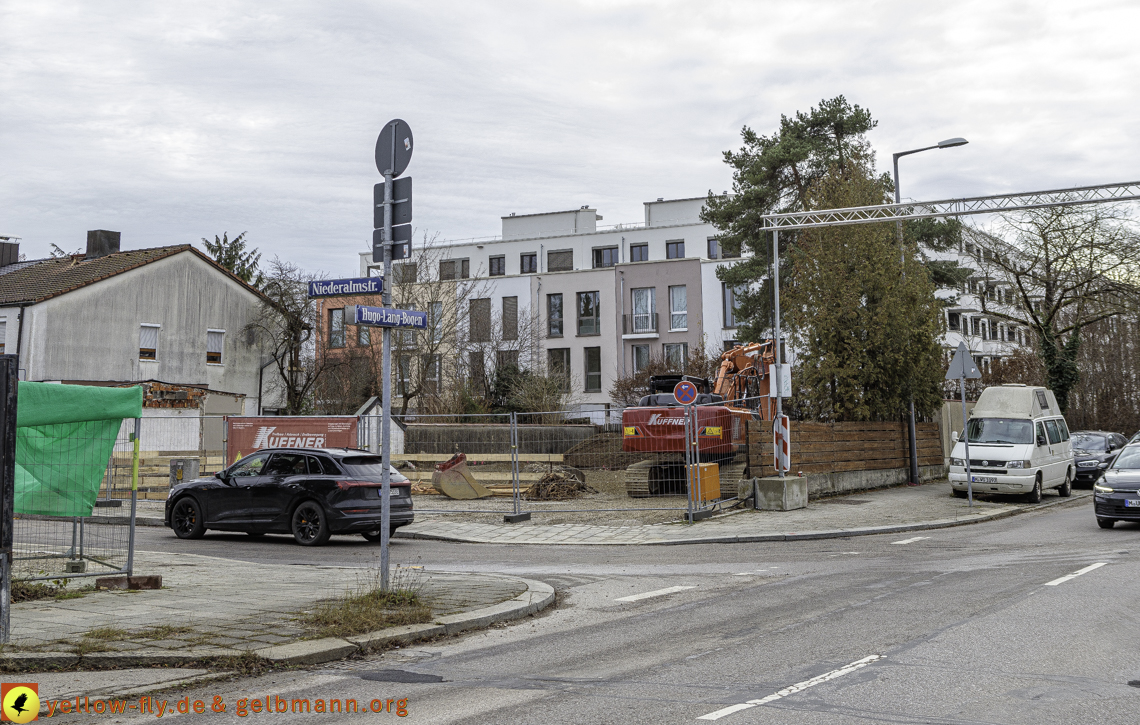 07.12.2024 - Baustelle in der Niederalmstraße Ecke Hugo-Lang-Bogen in Neuperlach